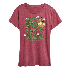 Women's - Pokémon - Eevee Floral Short Sleeve Graphic T-Shirt - 1 of 4