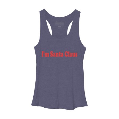 Women's Design By Humans Christmas I'm Santa Claus Text By BenX Racerback Tank Top