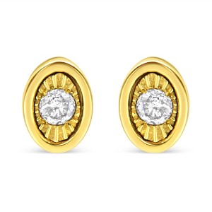 Haus of Brilliance 10K Yellow Gold Plated Silver 1/10 Cttw Diamond Stud Earrings - 1 of 4