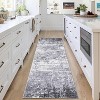 2'x6' Machine Washable Runner Rug, Non-Slip Low Pile Carpet for Hallway, Bedroom, Living Room, Kitchen, Dining Room, Grey - 2 of 4