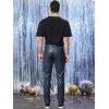 Lars Amadeus Men's Metallic Slim Fit Night Club Disco Shiny Faux Leather Pants - 4 of 4