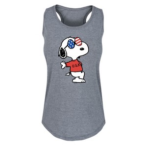Women's - Peanuts - Americana Snoopy Graphic Racerback Tank - 1 of 4