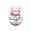 Evergreen Beautiful Christmas Don't Get Your Tinsel In A Tangle Stemless Wine Glass - 4 x 5 x 4 Inches Indoor/Outdoor - 2 of 3