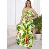 HAPPY BAY Women's Tube Dress Casual Maxi Dress Large-X-Large White Leaves - 4 of 4