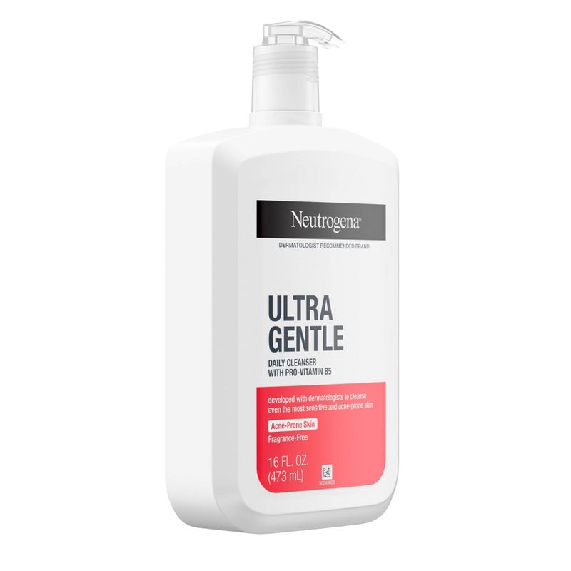 Neutrogena Ultra Gentle Daily Cleanser with Pro-Vitamin B5 for Acne-Prone Skin - Fragrance Free - 16 fl oz, 6 of 10