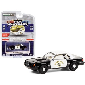 1982 Ford Mustang SSP Black & White CHP "California Highway Patrol" "Hot Pursuit" Series 36 1/64 Diecast Model Car by Greenlight - 1 of 3