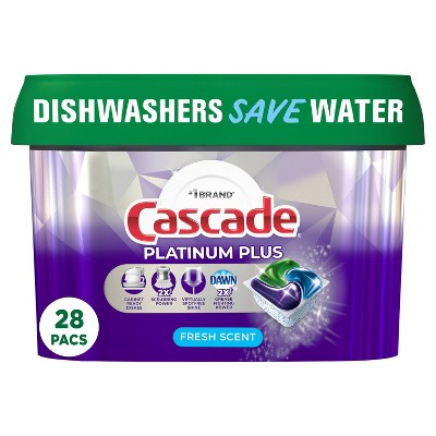 Image of Cascade Fresh Platinum Plus Action Pacs Dishwasher Detergents - 28ct