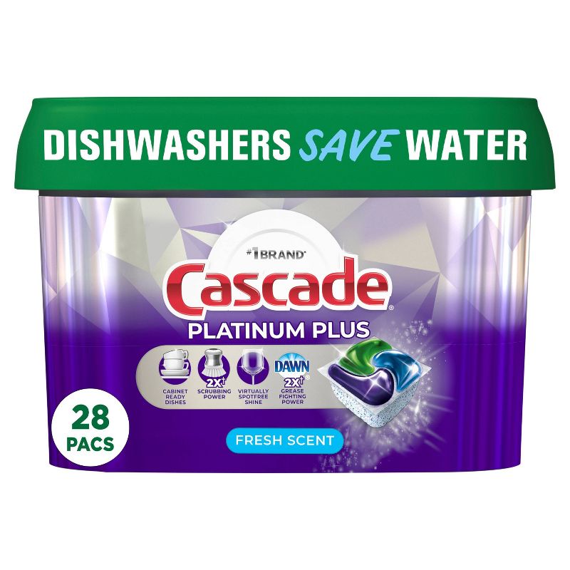 Cascade Fresh Platinum Plus Action Pacs Dishwasher Detergents, 1 of 15