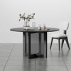 PexFix 52" x 52" Farmhouse Kitchen Dining Room Table Furniture Round Black Kitchen Table with Rattan Woven Legs for Kitchen Bar Living Room - 3 of 4