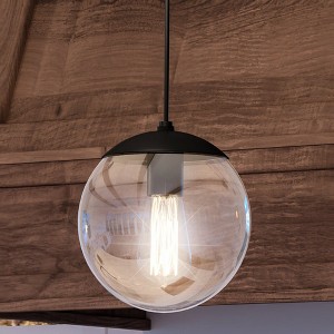 Urban Ambiance Luxury Minimalist Pendant 10.5''H x 10''W,  Midnight Black Finish,  Canton Collection, UHP4015 - 1 of 4