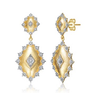 Guili Rhodium and 14K Gold Plated Cubic Zirconia Drop Earrings, Elegant Sparkle for Stylish Looks, Ideal for Everyday and Special Occasions - 1 of 2