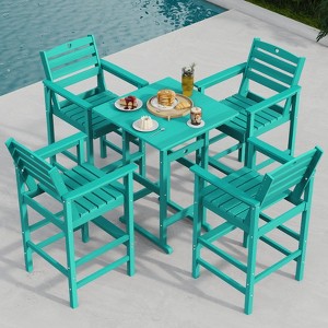 GardenJoy 5-Piece Bar Height Patio Table and Chairs Set, 30.2" - Weather Resistant, Outdoor - 1 of 3