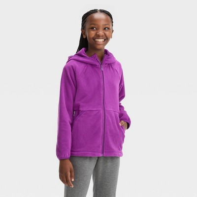 Girls' Quilted Fleece Jacket - All In Motion™ Coral Red Xl : Target