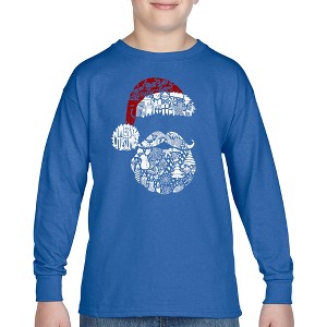 LA Pop Art Santa Pics - Boy's Word Art Long Sleeve T-Shirt - 1 of 4