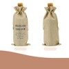Unique Bargains New Job Word Wine Bags with Drawstrings Khaki 1 Pc - 4 of 4