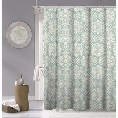Dainty Home 3D Printed Textured 100% Cotton Shower Curtain