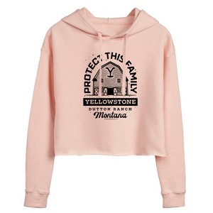 Women's - Yellowstone - Protect This Family Cropped Graphic Hoodie - 1 of 4