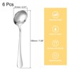 Unique Bargains Stainless Steel Dinner Tea Soup Round Spoons 6 Pcs Silver - 2 of 4