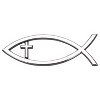 Dicksons, Large Silvertone Christian Cross and Fish Symbol, for Car, Vehicle, Truck, Van, Super Adhesive, All Weather, Inspirational Bumper, Easy Peel - 3 of 4
