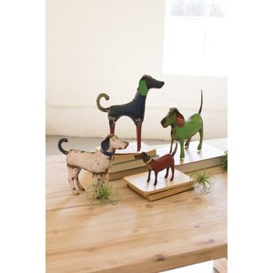 Handcrafted Recycled Metal Dogs – 12.5" Tall Eco Art Set of 4 by Kalalou - 1 of 3