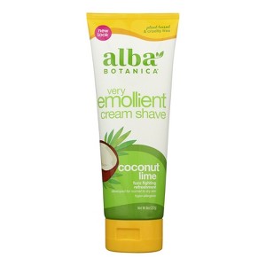 Alba Botanica Very Emollient Cream Shave Coconut Lime - 8 oz - 1 of 4