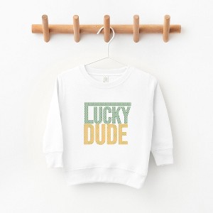 The Juniper Shop Block Checkered Lucky Dude Toddler Graphic Sweatshirt - 1 of 3