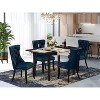 5-Piece Black Finish Solid Wood Top - Rectangular Upholstered Dining Room Set  - (Seats-4) - 2 of 4