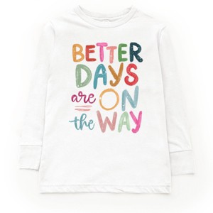 The Juniper Shop Better Days Are On The Way Youth Long Sleeve Tee - M - White - 1 of 4