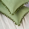 Unique Bargains Farmhouse Bedroom Decorative Velvet Pompoms Fringe Throw Pillow Covers 2 Pcs - 4 of 4