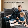 Modular Sectional Sofa, 106 in Comfy Fluffy L Shaped Black Couches for Living Room, Oversized Sofa Sleeper with Deep Seat, No Assembly Required - 3 of 4