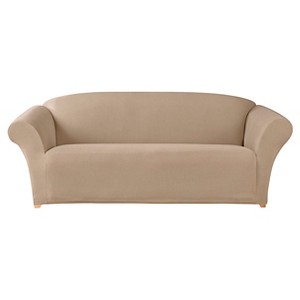 Stretch Twill Sofa Slipcover Taupe - Sure Fit, Brown