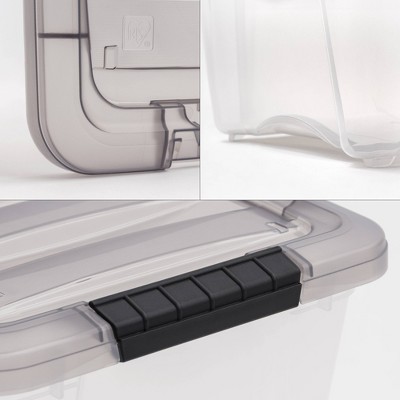 72 Quart Clear Stackable Plastic Storage Bins with Lids