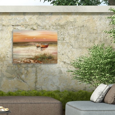 Rio 'Florida Sunset' 14x19 Outdoor Canvas Print with Weather Treated Wood Frame