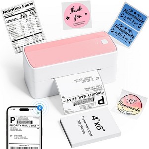 Phomemo 241BT Shipping Label Printer - Pink and White - 1 of 4