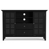 Normandy Solid Wood Wide Rustic TV Stand for TVs up to 53" Black - WyndenHall: Media Storage, Adjustable Shelves - 3 of 4