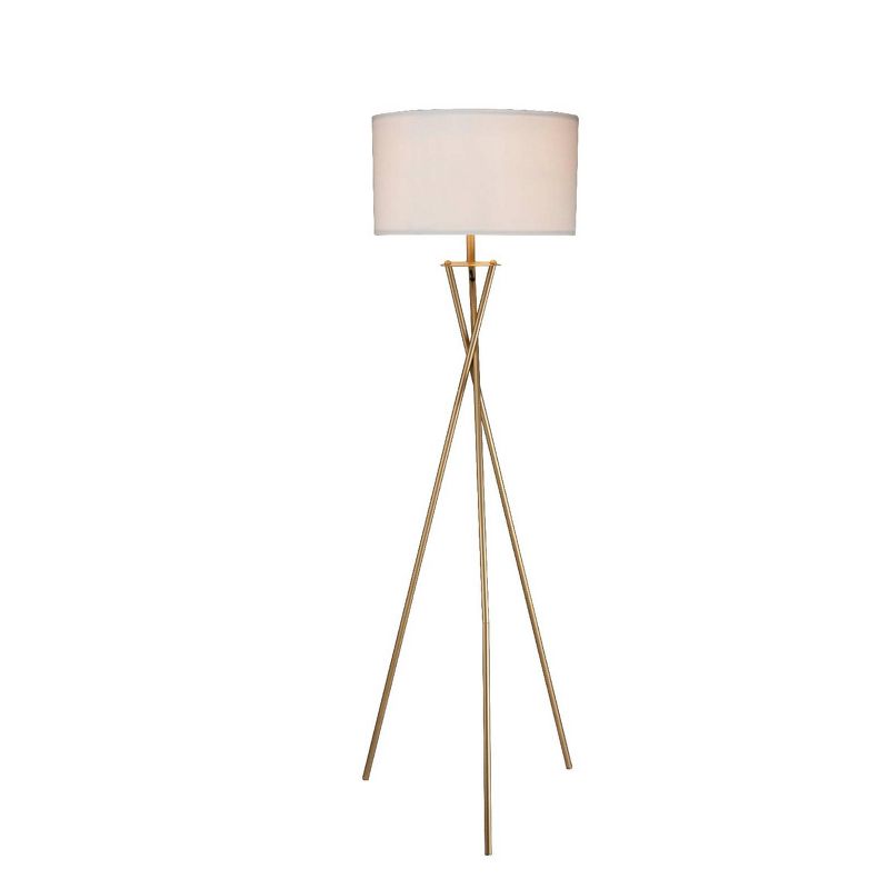 64.5&#34; Traditional Metal Floor Lamp with Tripod Base Gold - Ore International, 3 of 8