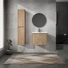 Vynxaria 24 in. Single Wall-Mounted Imitation Oak Plywood Bath Vanity with White Resin Top KD-PACKING Ready to Assemble - 3 of 4