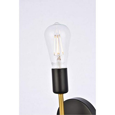 Keely Black and Brass Dimmable Iron Wall Sconce