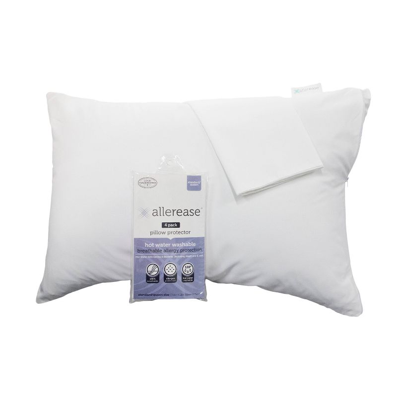 2pk Hot Water Washable Pillow Protector - AllerEase, 3 of 5