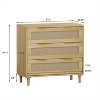 Maliang 31.50x31.5x30.12" 3-Drawers Rattan Storage Cabinet for Living Room - 3 of 4