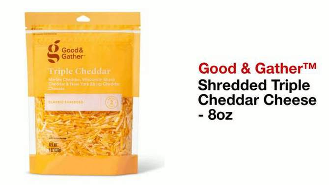 Shredded Triple Cheddar Cheese - 8oz - Good & Gather&#8482;, 2 of 5, play video