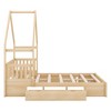 PAGED Twin Size Floor Bed Modern Wooden Bed Frame with House Shaped Headboard for Bedroom, Easy Assembly - 4 of 4