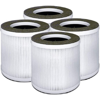 Nispira VK-6067B True HEPA Activated Carbon Filter Replacement Compatible with Vremi Air Purifier/Kokeki Air Purifier, 4 Packs
