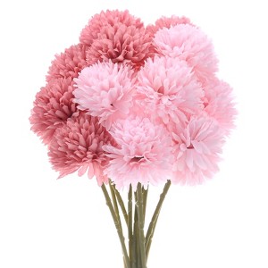 Unique Bargains Artificial Chrysanthemum Ball Flowers 11 Inch 12 Pcs - 1 of 4