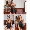 Clotth Women's Delicate Lace Babydoll Nightgown, an Exquisite Boudoir Lingerie Collection, Black - 4 of 4