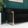 TiramisuBest Modern Cream Velvet Sofa with Gold Accents - Sleek Channel-Tufted Upholstery, 3-Seat Couch for Living Room and Office Decor - 3 of 4