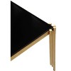 Vynxaria 65" Rectangle Glass Dining Table, Tempered Glass Tabletop & Polished Gold Legs, Modern Style for Home, Kitchen, Dining Room - 3 of 4
