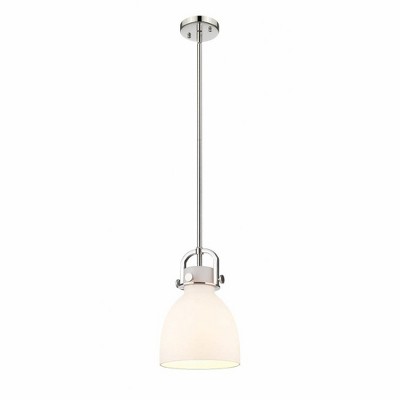 Newton Bell - 1 Light Stem Hung Pendant In Industrial Style-11.75 Inches Tall and 8 Inches Wide