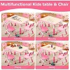 Kids Table and 4 Chairs Set, Height Adjustable Toddler Table and 4 Chair Set for Ages 2-10 for for Crafts and Study, Graffiti Desktop, Non-Slip Legs - 3 of 4