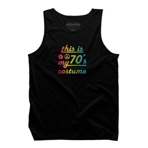 Men's Design By Humans This Is My 70s Costume Funny 70s Show Halloween 1970s Gifts 70s By dogsandhugs Tank Top - 1 of 4